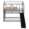 Twin Over Twin Bunk Bed, Housebed With Slide - Black - Image 10
