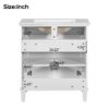 Bathroom Vanity With Ceramic Basin, Soft Close Door And Adjustable Shelves - White - Image 10