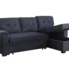 Lucca II - Woven Fabric Reversible Sleeper Sectional Sofa With Storage Chaise and Pocket Coil Seating - Dark Gray - Image 2