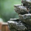 Indoor Stone-Look Water Fountain, 7 Tier Polyresin Cascading Rock Tabletop Fountain With LED Light - Gray - Image 5