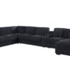 Celine - Chenille Fabric Corner Sectional Sofa With Right Facing Chaise, Cupholders, And Charging Ports - Dark Gray - Image 2