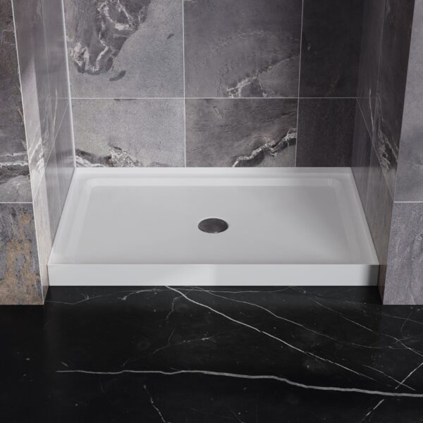 Shower Base Shower Pan 4 Wall Alcove - White