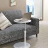 Orbit - End Table With Height Adjustable Marble Textured Top - White - Image 4