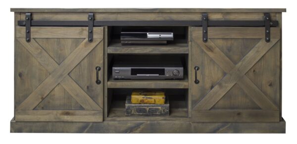 Farmhouse - TV Stand Console For TVs Up To 80" - Barnwood