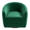 Elise - Mid-Century Modern Swivel Chair - Dark Green - Image 2