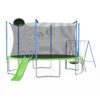12Ft Trampoline With Slide And Swings, Astm Approved Large Recreational Trampoline With Basketball Hoop And Ladder, Outdoor Backyard Trampoline With Net, Capacity For Kids And Adults - Green / Blue - Image 8