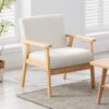 Bahamas - Linen Fabric Chair - Beige - Image 3