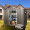8Ft x 6Ft Outdoor Metal Storage Shed With Window (W540S00016) - Gray - Image 2