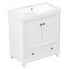 Bathroom Vanity With Sink, Combo, Cabinet With Doors And Drawer, Solid Frame And MDF Board - White - Image 15