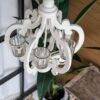 Farmhouse Chandelier, 6 Light Wood Chandelier Pendant Light Fixture With Adjustable Chain For Dining Room Living Room Entryway, Bulb Not Included - Cream - Image 8