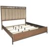 King Upholstered And Strap Panel Bed - Light Brown - Image 4