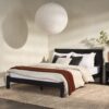 Queen Bedframe Modern Minimalist Boho - Black - Image 5