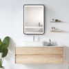 24X30" Led Black Framed Wall Mount Medicine Cabinet With Mirror Anti - Fog Function 3 Colors With Light - Black - Image 2