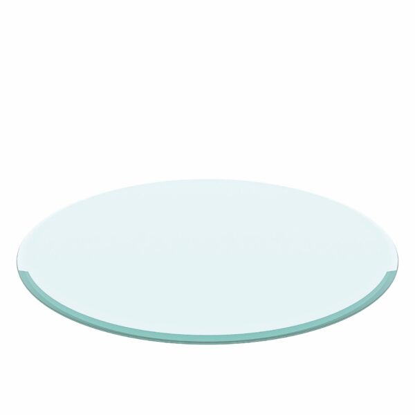 30" Round Tempered Glass Table Top Clear Glass 2 / 5" Thick Beveled Polished Edge - Transparent
