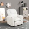 Marisa - Leather Kids Recliner Chair With Cupholder - White - Image 4