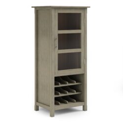 Avalon - High Storage Wine Rack Cabinet - Distressed Gray