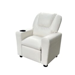 Marisa - Leather Kids Recliner Chair With Cupholder - White