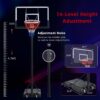 Portable Basketball Hoop Basketball System 4.76-10Ft Height Adjustable For Youth Adults LED Basketball Hoop Lights, Colorful Lights, Waterproof, Super Bright To Play At Night Outdoors, Good Gift For Kid - Black - Image 8