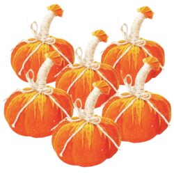 Pumpkin Ornament For Holiday Harvest Festival Fall Festival & Thanksgiving (Set of 6) - Orange