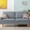 Bahamas - Linen Sofa And Chair Set With 2 Throw Pillows (Set of 2) - Gray - Image 5