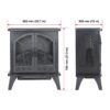 24" 3D Flame Electric Infrared Quartz Fireplace Stove With Remote Control - Antique Black - Image 4