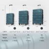 Hardshell Luggage Sets 3 Pieces Spinner Suitcase With Tsa Lock Lightweight 20" 24" 28" - Navy - Image 3