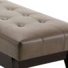 Draper - Mid Century Tufted Ottoman Bench - Ash Blonde - Image 3