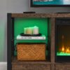 Electric Fireplace Media TV Stand With Sync Colorful LED Lights - Reclaimed Barnwood - Image 12