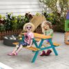 Outsunny - Kids Picnic Table Set With Wooden Table, Outdoor Bench Set With Seating For 4 Kids Ages 3-8 Years Old For Patio Garden, Easy Installation, Outdoor Indoor Use - Natural Wood - Image 10