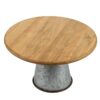 Galvanized Metal And Wood Cake Plates (Set of 2) - Brown - Image 3