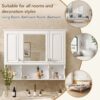 Wall Mounted Bathroom Medicine Cabinet, Modern Bathroom Wall Cabinet With Mirror, Mirror Cabinet With Open Shelves - White - Image 5