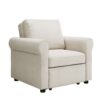 3 In 1 Sofa Bed Chair, Convertible Sleeper Chair Bed, Adjust Backrest Into A Sofa, Lounger Chair, Single Bed, Modern Chair Bed Sleeper For Adults - White - Image 9