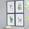 Botanical And Fern Wall Art, Wall Decor For Living Room Dining Room Entryway (Set of 4) - White / Black - Image 7