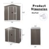 8Ft x 4Ft Outdoor Metal Storage Shed - Gray - Image 8