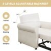 3 In 1 Sofa Bed Chair, Convertible Sleeper Chair Bed, Adjust Backrest Into A Sofa, Lounger Chair, Single Bed, Modern Chair Bed Sleeper For Adults - White - Image 5