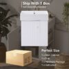 Modern Floating Bathroom Vanity With Ceramic Basin Perfect For Small Bathrooms, Right Side Storage - White - Image 14
