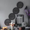Halloween Pumpkin Decor Set, For Holiday Halloween Decoration (Set of 6) - Black / White - Image 16