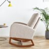 Linen Rocking Chair Accent Chair - Beige - Image 6