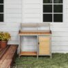 Outdoor Potting - Bench, Workstation Table With Cabinet For Backyard Garden Supplies - Brown / Gray - Image 5