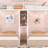 Full Over Twin & Twin Triple Bunk Bed With Drawers, Multi-Functional Frame With Desks And Shelves In The Middle - White - Image 18