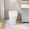 Heated Seat Smart Toilet Without Bidet, Upmarket Compact Dual Flush Toilet 1 / 1.28 Gpf, Tank Less Toilet With Adjustable Temp Heated Seat, Foot Sensor Flush - White Night Light, Knob Control, Power Out - Image 3