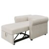 3 In 1 Sofa Bed Chair, Convertible Sleeper Chair Bed, Adjust Backrest Into A Sofa, Lounger Chair, Single Bed, Modern Chair Bed Sleeper For Adults - White - Image 8