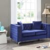 Chic Contemporary Loveseat - Blue - Image 4