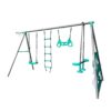 Interesting Four Function Swingset With Face To Face Metal Plastic Safe Swing Seat 550Lbs For Outdoor Playground For Age 3+ - Blackish Green - Image 9