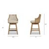 Bahama - Cane High Back Swivel Counter Stool With Recessed Arms Textured Weave - Taupe Beige - Image 10