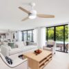 Ceiling Fan With Lights 3 ABS Blades 6 - Speed DC Motor Remote Control For Bedroom - White - Image 6