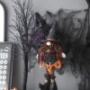 Standing Gnome With Banner & Spring Body, For Halloween Decor - Black / Orange / White - Image 9