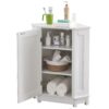 Bathroom Cabinet Triangle Corner Storage Cabinet With Adjustable Shelf Modern Style - White - Image 13