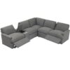 Power Recliner Corner Sofa Home Theater Reclining Sofa Sectional Couches With Storage Box, Cup Holders, USB Ports And Power Socket For Living Room - Dark Gray - Image 15