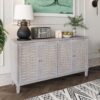 Accent Cabinet 4 Door Wooden Cabinet Sideboard Buffet Server Cabinet Storage Cabinet, For Living Room, Entryway, Hallway, Office, Kitchen And Dining Room - Natural Wood Wash - Image 2